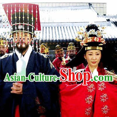 Ancient Korean Emperor and Empress Hats Crowns