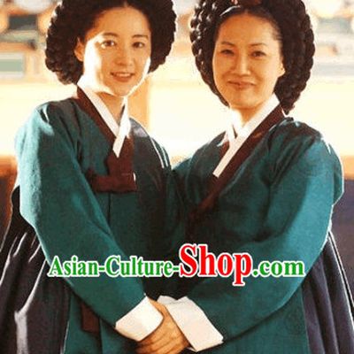 Korean Ancient Hanbok Dress and Wigs Complete Set for Women