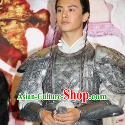 Asian Ancient General Armor Clothing and Headwear Complete Set