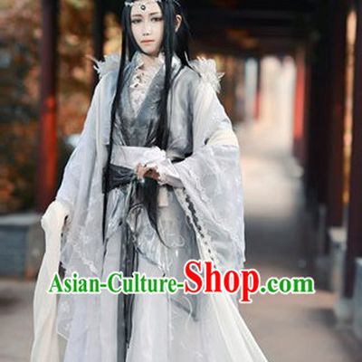 Ancient Chinese Noblemen Style Hallooween Costumes and Hair Jewelry