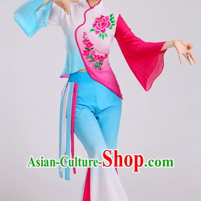 Traditional Jasmine Flowers Group Dance Costumes and Headwear