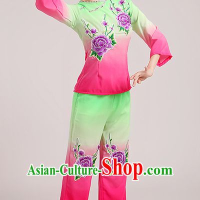 Chinese Folk Han Dance Fan Dancing Costume for Women