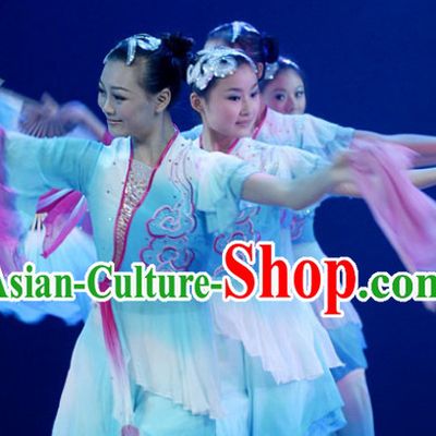 Chinese Classical Fan Dance Costume Uniforms for Women