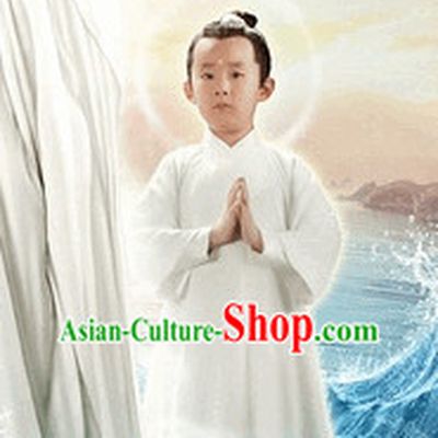 Chinese White Fairytale Kids Hanfu Costume Complete Set