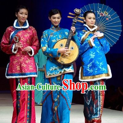 Blue Minguo Time Beauty Blouse and Skirts