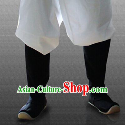 Ancient Style High Toe Black Long Boots for Men or Women