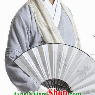 Ancient Chinese Scholar Costume and Hat Complete Set