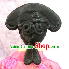 Chinese Qing Manchu Black Wigs for Women Chinese Qing Manchu Black Wigs for Women