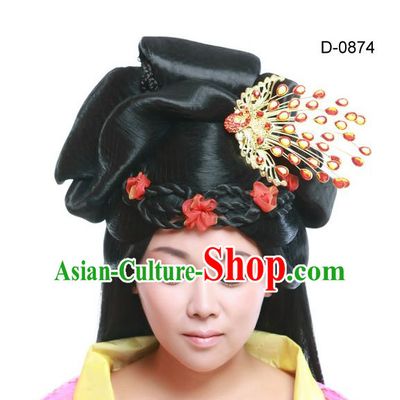 Chinese Ancient Queen Hair extensions Wigs Fascinators Toupee Hair Pieces Long Wigs and Accessories for Women