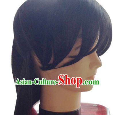 Chinese Ancient Male Halloween Black Long Wig