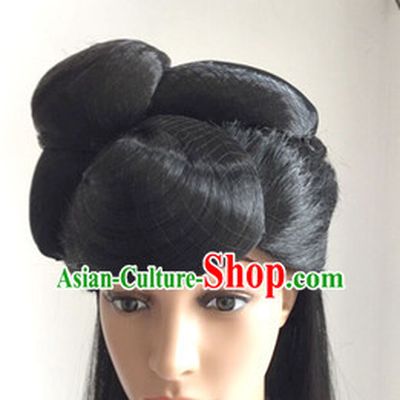 Chinese Ancient Beauty Black Fairy Wigs for Girls