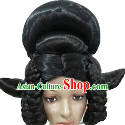 Chinese Ancient Princess Beauty Black Fairy Wigs