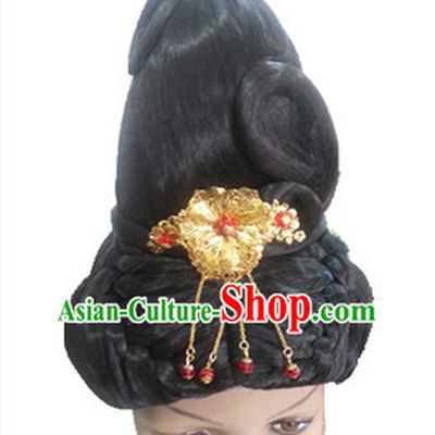 Chinese Ancient Princess Queen Beauty Black Women Wigs