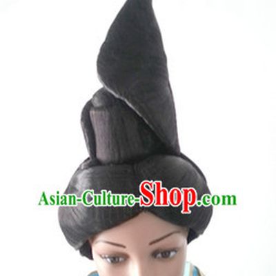 Chinese Hanfu Black Women Opera Wigs for Women
