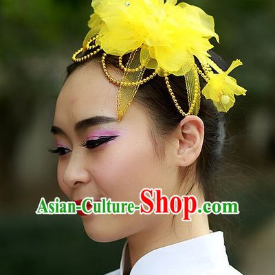 Yellow Chinese Folk Dance Headdress