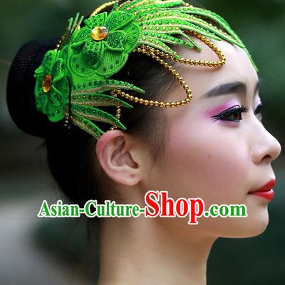 Green Chinese Folk Dance Headpieces