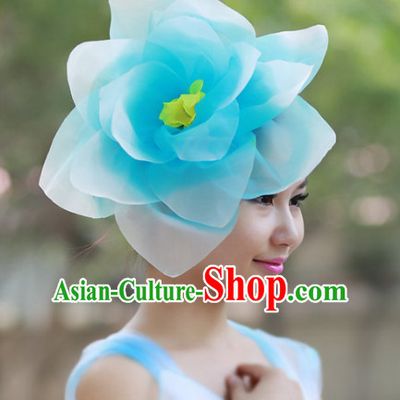 Blue Flower Chinese Folk Dance Headpieces