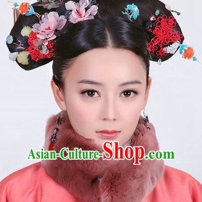 Chinese Handmade Qing Noblewoman Flower Hair Accessories Headband Headbands Fascinators Wedding Hair Clips