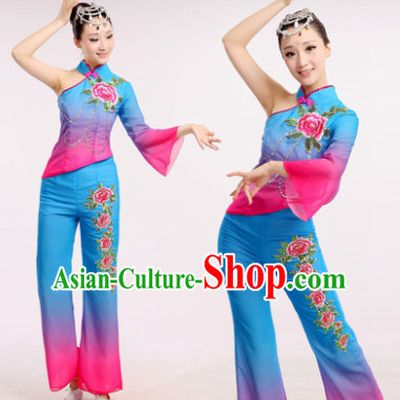 Chinese Fan Dance Costume Dancewear Discount Dane Supply Clubwear Dance Wear China Wholesale Dance Clothes for Women