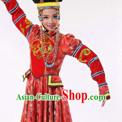 Chinese Mongolian Dance Costume Dancewear Discount Dane Supply Clubwear Dance Wear China Wholesale Dance Clothes for Girls