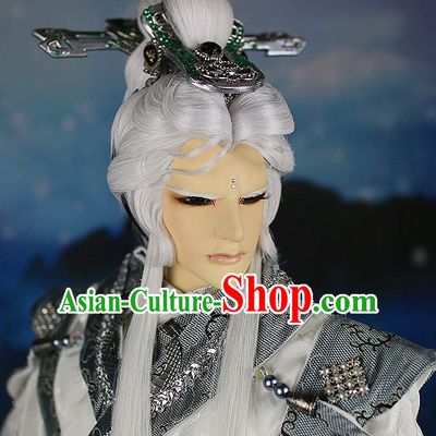 Chinese Ancient King Hairstyles Hair Extensions Wigs Hair Lace Front Wigs Pieces Hair Accessories Set