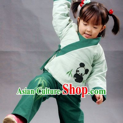 Hands Painted Chinese Kids Panada Hanfu Costume Ancient Costume Traditional Clothing Traditiional Dress Clothing online