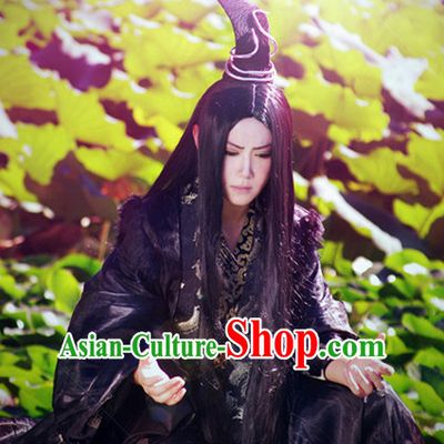 Black Halloween Costumes Chinese Prince Cosplay Costume and Crown