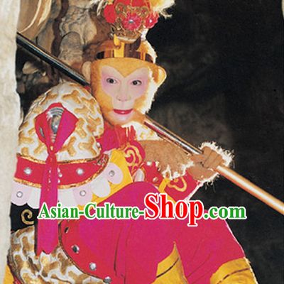 Chinese Sun Wukong Monkey King Costumes and Headpieces Complete Set