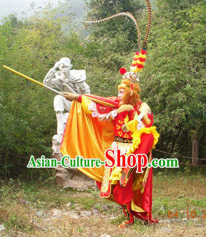 Chinese Sun Wukong Costumes and Headpieces Complete Set Chinese Sun Wukong Costumes and Headpieces Complete Set