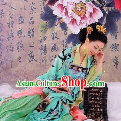 Chinese Queen Halloween Costumes Hanfu Clothing Ancient Costume and Hair Jewelry online Shopping Complete Set
