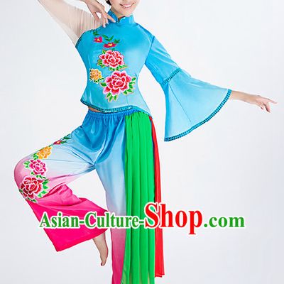 Chinese Fan Competition Dance Costume Group Dancing Costumes for Women