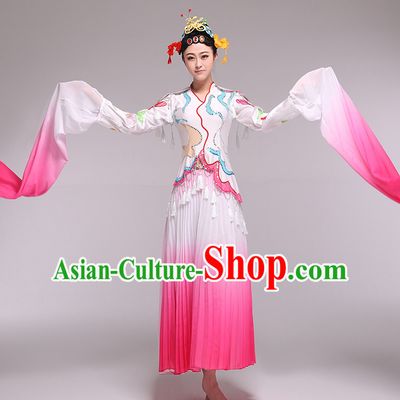 Color Transition Chinese Palace Dance Competition Dance Costume Group Dancing Costumes and Headwear Complete Set for Women