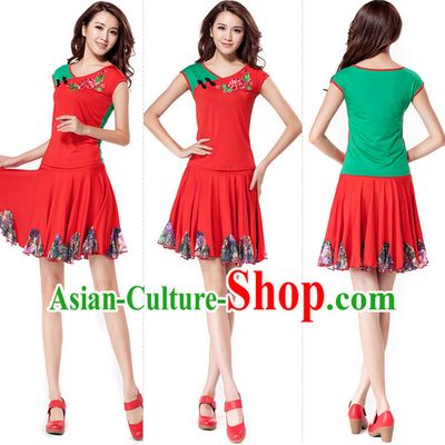 Red Chinese Style Parade Dance Costume Ideas Dancewear Supply Dance Wear Dance Clothes Suit