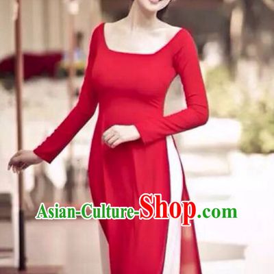 Low Collar Modern Style Ao Dai for Women