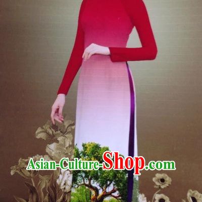 Color Transition Ao Dai Outfits for Women