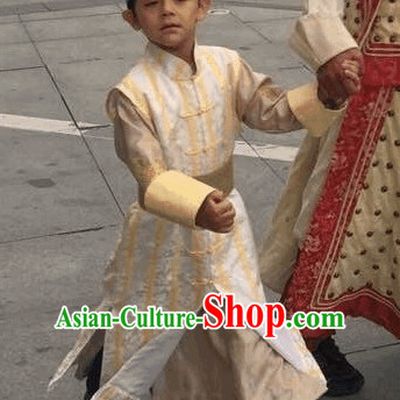 Qing Dynasty Nobleman Costume and Hat Complete Set for Kids