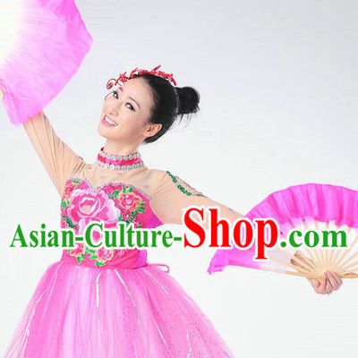 Chinese Folk Fan Dance Outfits for Women