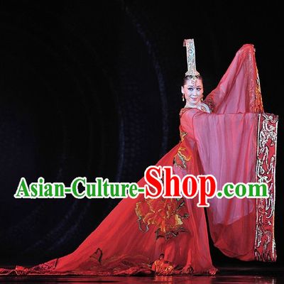 Chinese Professional Stage Performance Palace Queen Dance Costume Complete Set for Women