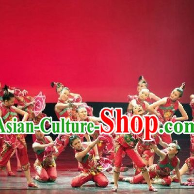 Chinese Folk Village Dance Costume Complete Set for Women