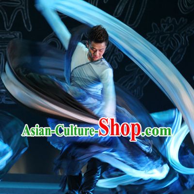 Chinese Folk Long Sleeves Dance Costume Complete Set for Men
