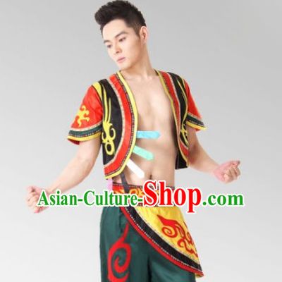 Chinese Folk Mongolian Dance Costume Complete Set for Men