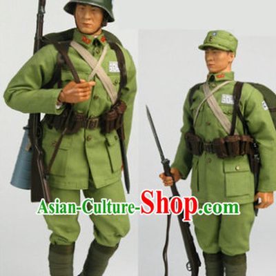 China Red Army Eighth Route Costume and Helmet