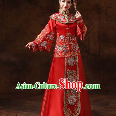 Red Phoenix Classical Chinese Wedding Suits for Women