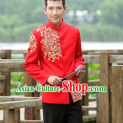 Chinese Traditional Wedding Blouse and Pants for Bridegroom