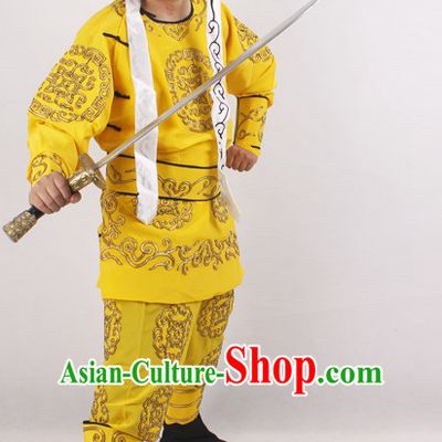 Chinese Opera Warrior Costumes and Hat Complete Set for Men