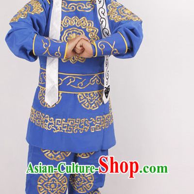 Chinese Opera Warriors Costume and Hat Complete Set for Men