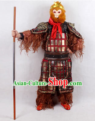 Monkey King Fur Costume and Headwear Complete Set for Men Monkey King Fur Costume and Headwear Complete Set for Men