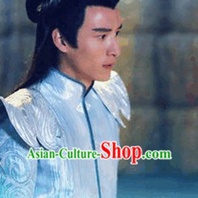 Ancient Male Long Black Wigs and Head Band