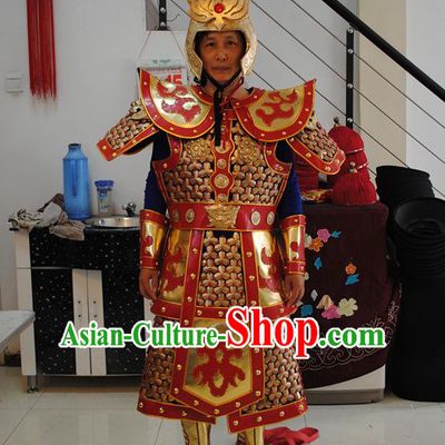 Ancient Asian Superhero Monkey King Armor Costume and Helmet