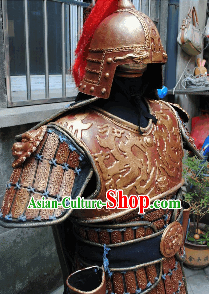 Ancient Asian Big Hero Armor Fighter Costume and Hat Full Set Ancient Asian Big Hero Armor Fighter Costume and Hat Full Set